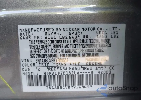 2024 Nissan Sentra Sv Xtronic Cvt from USA, damaged, VIN 3N1AB8CV8RY369652